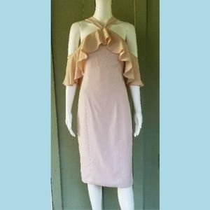 JAY GODFREY Pink Ruffle Sheath Dress 8